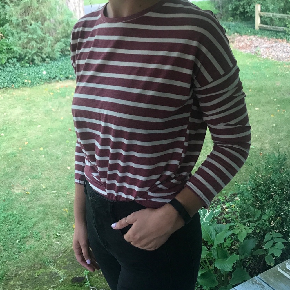 Striped long sleeved tee